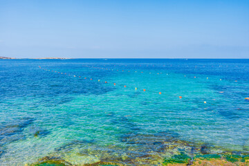 Crystal clear sea in Saint Paul's Bay, Malta