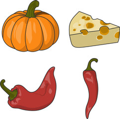 illustration of a set of vegetables