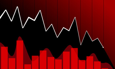 Financial stock chart showing stock volatility and downtrend on Black Monday.
