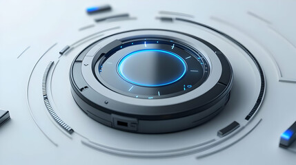 Fototapeta premium 3D Continuous glucose monitor CGM and blue circle with Advanced Diabetes Management� text concept as An abstract vector showcasing a continuous glucose monitor CGM icon paired with the blue circle sym