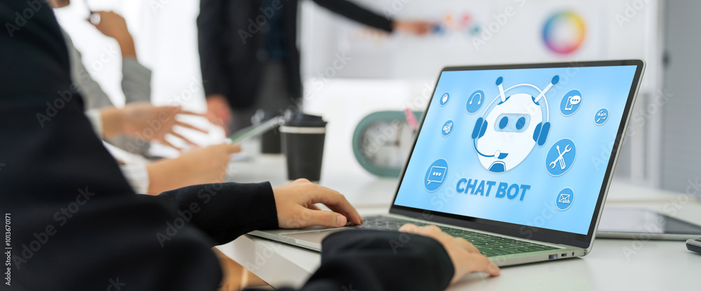 Poster chatbot software application for modish online business that automatically reply to customer questio