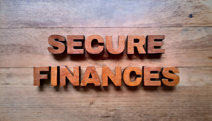 Naklejka premium Secure Finances word