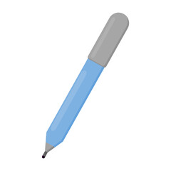 blue pen isolated on white. light blue and gray pens on a white background. student pen. office pen. stationery theme. vector illustration. ballpoint pen