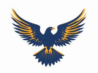 Obraz premium Flat Eagle emblem and star with Defenders of Freedom text concept as A bold abstract vector featuring an eagle emblem and a star isolated on a white background. The text Defenders of Freedom is includ
