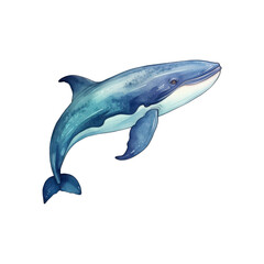 Fototapeta premium Blue whale jumping dynamic sea scene suitable for environment, wildlife conservation, marine biology projects, educational purposes, nature themed design. Generative AI