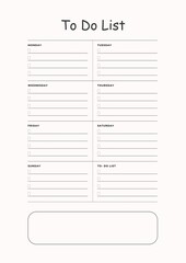 Feminine To Do List Weekly Planner,