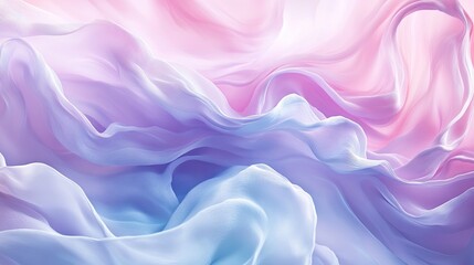 Obraz premium Abstract flowing fabric in soft pink and lavender hues, creating a serene and dreamy atmosphere.