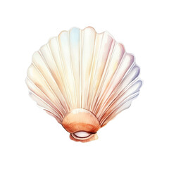 Watercolor pink seashell is suitable for beach themed designs, ocean illustrations, summer prints, aquatic patterns, and coastal decor products. Generative AI
