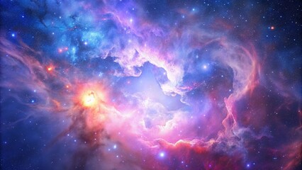 Naklejka premium Abstract blue and pink galaxy