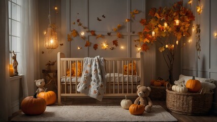 Obraz premium Kinderzimmer im Herbstdekortrend