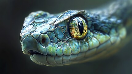 Obraz premium Artistic view of a snake s eye with tear ducts, Snake Lacrimal System, adaptation to land environments