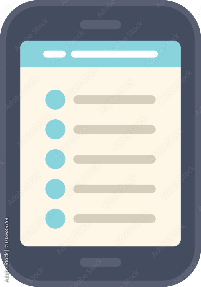 Poster smartphone is displaying a checklist app, emphasizing the concept of task management and productivit