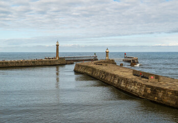 East and West piers of Whitby harbour