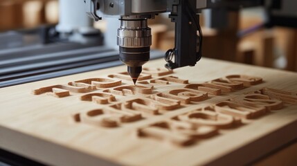 CNC Router Engraving Wooden Letters