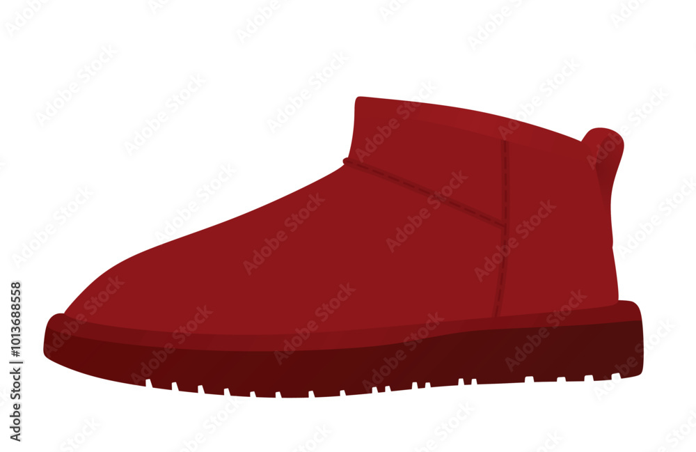 Canvas Prints Red chunky snow  boot. vector