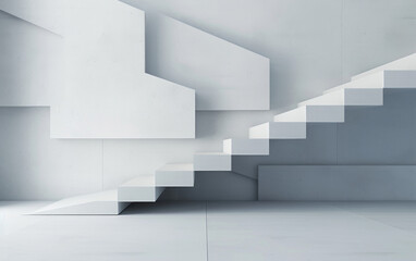 Obraz premium Minimalist modern art building space structure