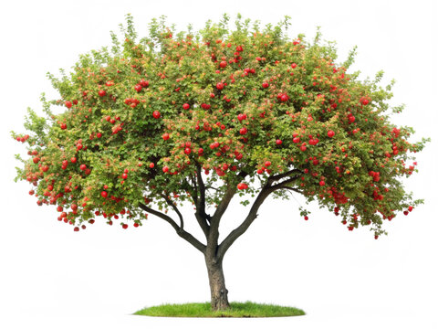 Ornamental tree Crabapple isolated on transparent background