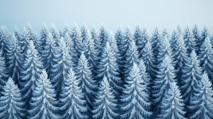 Fototapeta premium Snowy Fir Trees Winter Forest Background