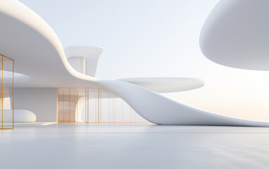 Minimalist modern art building space structure