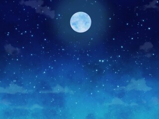 幻想的な月と星空の背景