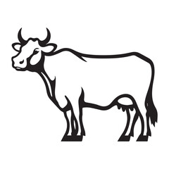 Cow line art vector illustration art 
