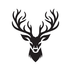 deer head silhouette vector illustration art 