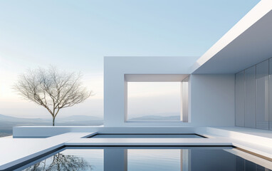Minimalist modern architecture and spatial structure
