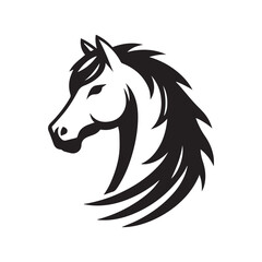Horse head silhoutee vector illustration art 