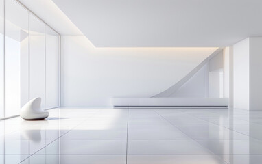 Fototapeta premium Minimalist modern architecture and spatial structure 