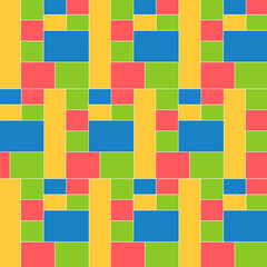 Geometric seamless pattern.Colorful square shapes repeat pattern.Abstract vector graphic illustration background.