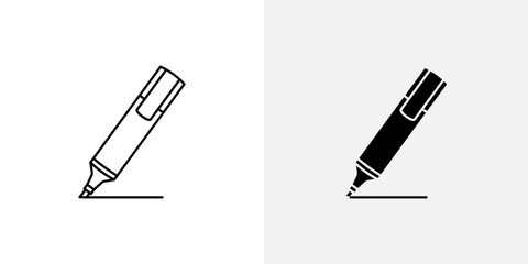 Icon of a highlighter, symbolizing marking, writing, or annotating text.