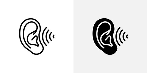 Icon of an ear, representing hearing or paying attention.