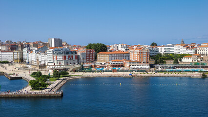 Obraz premium A Coruña, Spain. August 5, 2024. View From the Sea