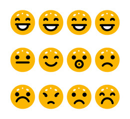 Fototapeta premium set of smileys with faces