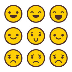 set of smileys