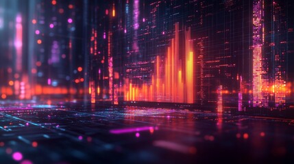 Obraz premium Dramatic Line Graph Illustrating OpenAI's Valuation Doubling in a Futuristic Tech Environment