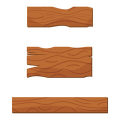 set of wooden boards. wooden board. three wooden planks. vector illustration.
