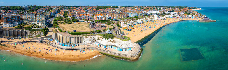 Aerial view of Broadstairs, a coastal town on the Isle of Thanet in the Thanet district of east...