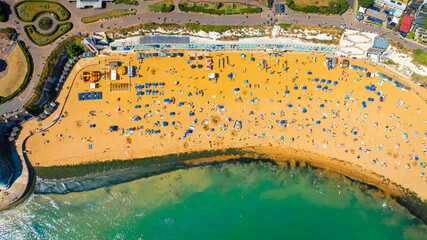 Aerial view of Broadstairs, a coastal town on the Isle of Thanet in the Thanet district of east...
