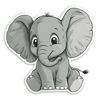 A cute elephant with a big smile on its face. The elephant is sitting down and looking at the camera