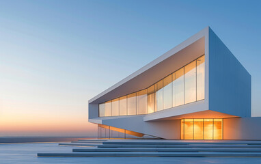 Fototapeta premium Minimalist modern architecture and spatial structure