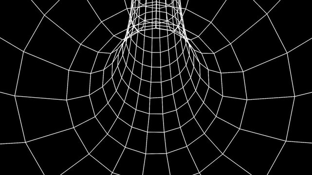 An Abstract Zoom Warp Tunnel 4k Whit and Black line Circle.
