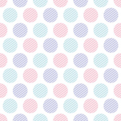 Cute Pastel Pink Blue and Purple Striped Polka Dot Seamless Vector Repeat Pattern