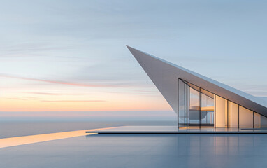 Minimalist modern architecture and spatial structure