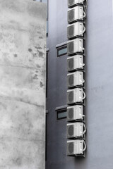 Air conditioner units on building wall