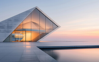Minimalist modern architecture and spatial structure