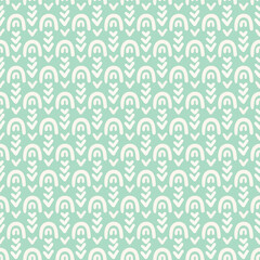 Pastel Green Abstract Doodle Arc Motif Seamless Vector Repeat Pattern