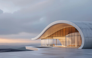 Fototapeta premium Minimalist modern architecture and spatial structure