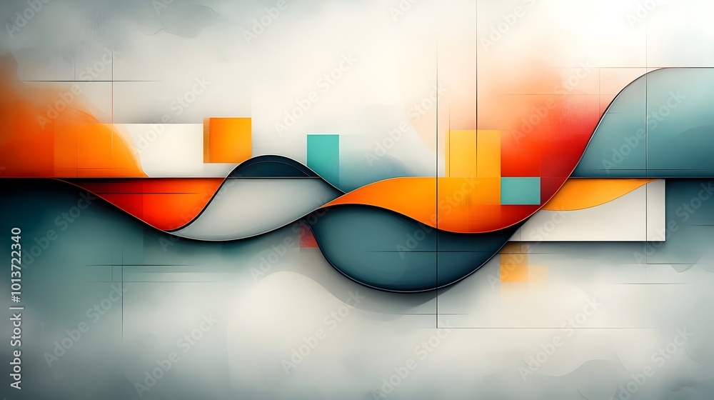 Poster conceptual abstract visualization of the fluid lines and pathways of a smart transit grid showcasing