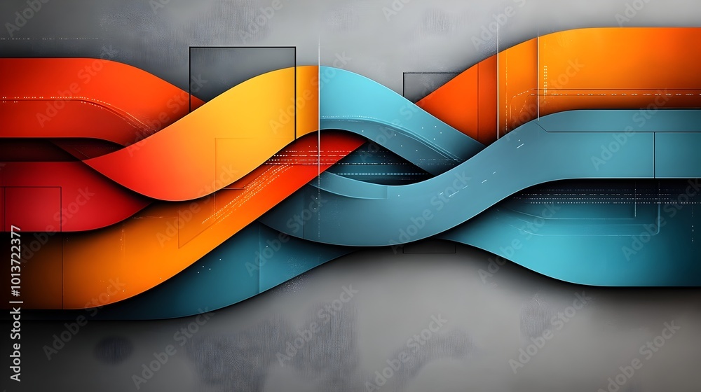 Poster conceptual abstract visualization of a seamlessly interconnected smart transit grid showcasing the d